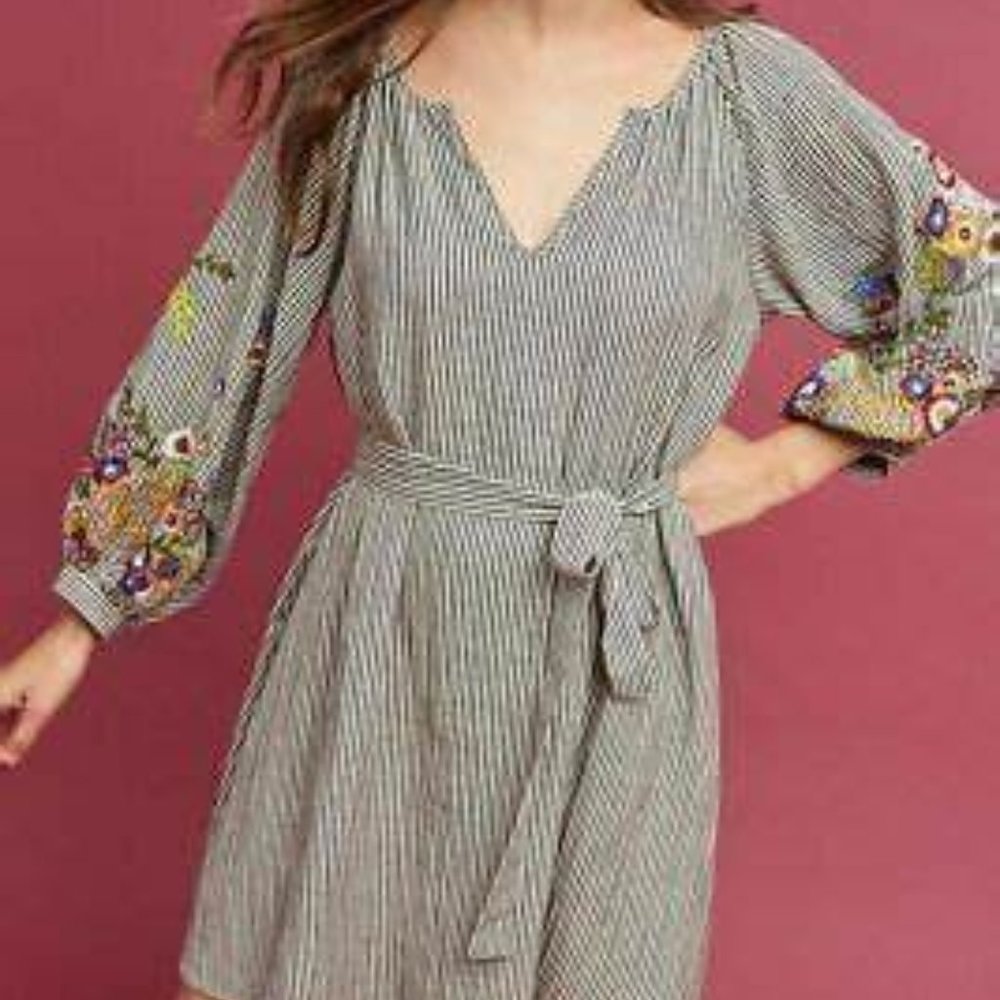 Feather Bone Anthro Small Striped Lindsey Dress